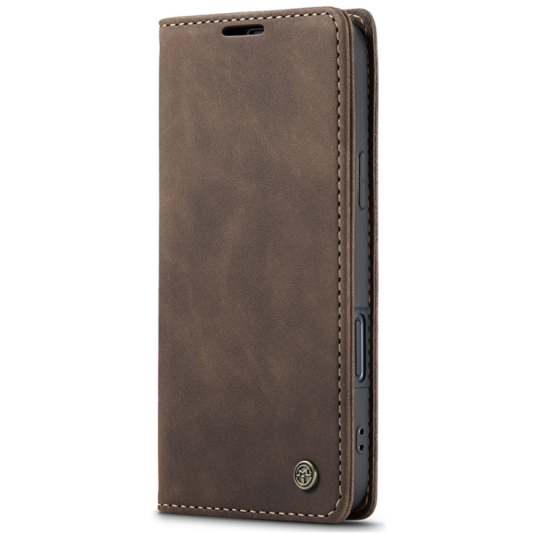 "CaseMe" Retro solīds atvēramais ādas maciņš - brūns (iPhone 17 Pro Max)