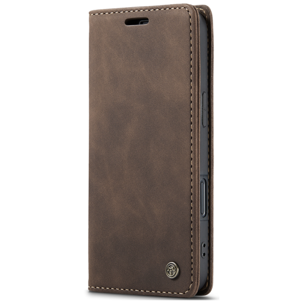 "CaseMe" Retro solīds atvēramais ādas maciņš - brūns (iPhone 17)