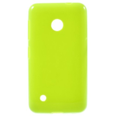 Nokia Lumia 530 (520 DS) Jelly Case zaļš cieta silikona (TPU) futrālis / Vacins.lv