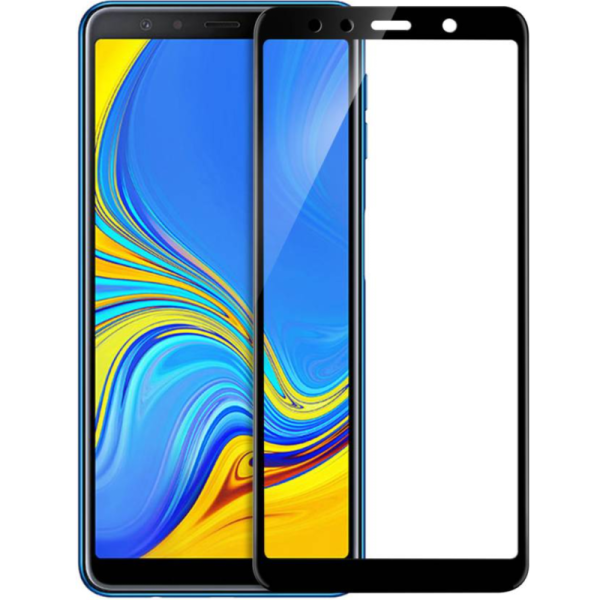 „Rurihai“ Tempered Glass pilnai dengiantis apsauginis ekrano stiklas 2.5D - juodas (Galaxy A7 2018)