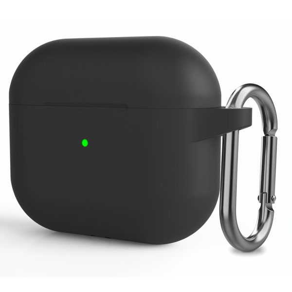 "Carabiner" Silikoninis ausinių dėklas - juodas (AirPods 3)