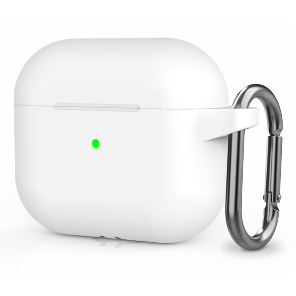 "Carabiner" Silikoninis ausinių dėklas - baltas (AirPods 3)