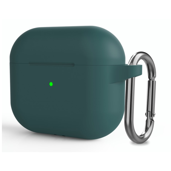 "Carabiner" Silikoninis ausinių dėklas - žalias (AirPods 3)