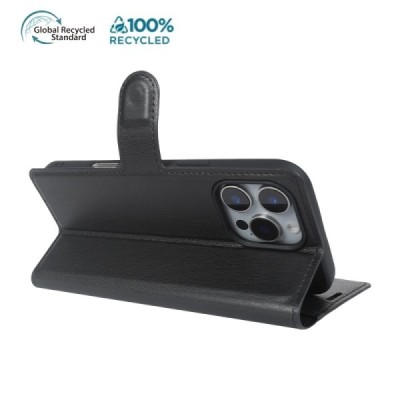 Apple iPhone 16 Pro Max Eco atvēramais melns maciņš - maks | Vacins.lv