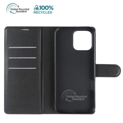 Apple iPhone 16 Pro Eco atvēramais melns maciņš - maks | Vacins.lv