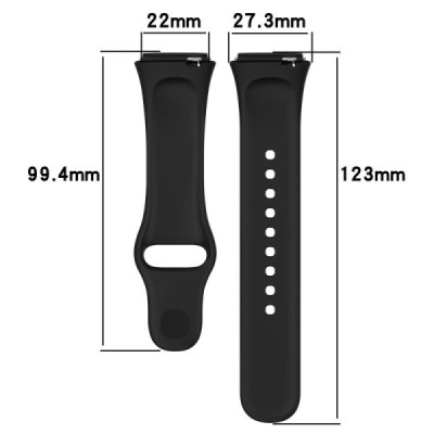 Išmaniojo laikrodžio Xiaomi Redmi Watch 3 Lite / Watch 3 Active kieto silikono (TPU) juoda apyrankė | Priedai.lt
