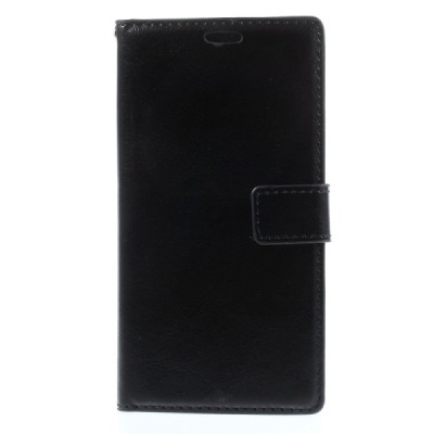 Nokia Lumia 730 (735) atvēramais melns ādas futrālis - maciņš / Vacins.lv