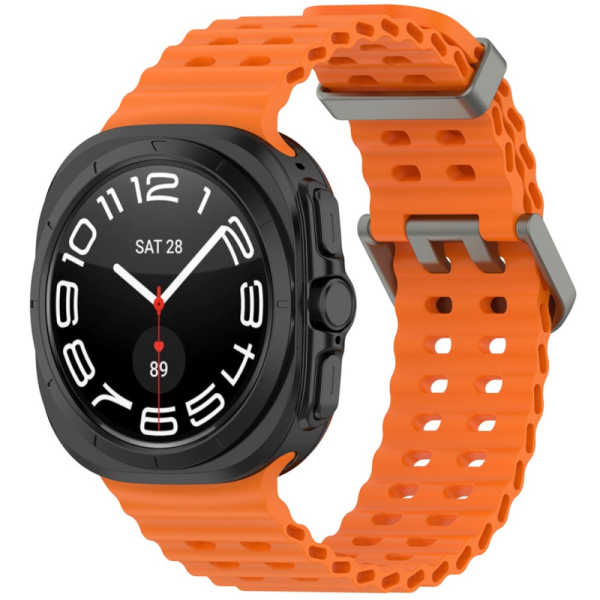 Viedā pulksteņa cietā silikona (TPU) siksniņa - oranžs (Galaxy Watch Ultra 47mm)
