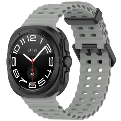 Išmaniojo laikrodžio Samsung Galaxy Watch Ultra 47mm kieto silikono (TPU) pilka apyrankė | Priedai.lt