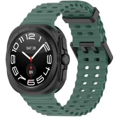 Išmaniojo laikrodžio Samsung Galaxy Watch Ultra 47mm kieto silikono (TPU) tamsiai žalia apyrankė | Priedai.lt