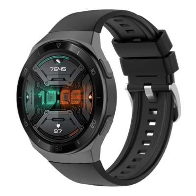 Išmaniojo laikrodžio Huawei Watch GT 2e kieto silikono (TPU) juoda apyrankė | Priedai.lt