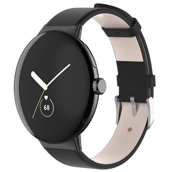 „Leather“ viedā pulksteņa ādas siksniņa - melns (Pixel Watch 3 41mm / Watch 2 / Pixel)