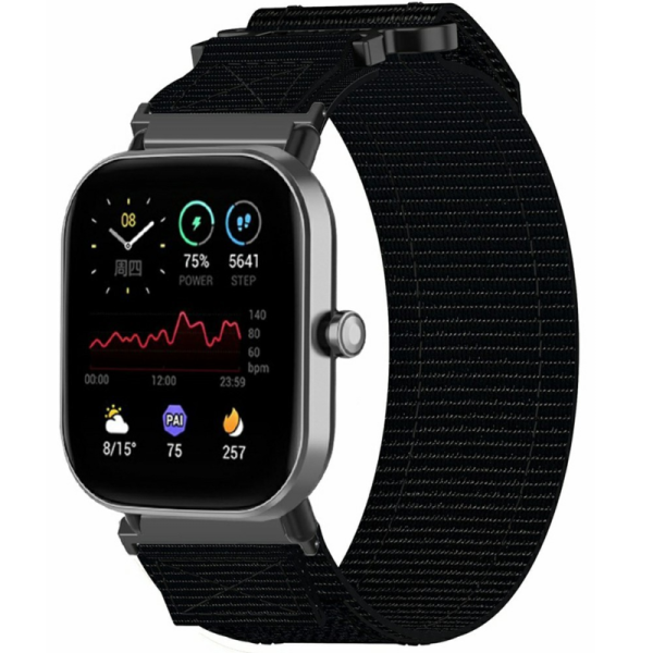 „Strap“ išmaniojo laikrodžio medžiaginė apyrankė - juoda (Galaxy Watch FE 40mm / Watch7 44mm / 40mm Loop)