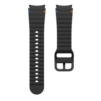 "KALEBOL" Išmaniojo laikrodžio Samsung Galaxy Watch7 44mm 40mm / Watch FE 40mm kieto silikono (TPU) juoda apyrankė | Priedai.lt