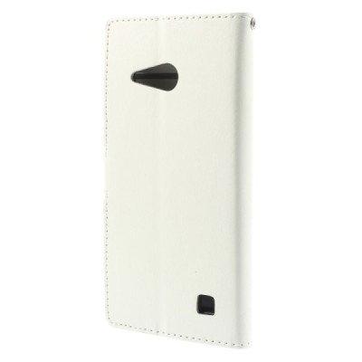 Nokia Lumia 730 (735) atvēramais balts ādas futrālis - maciņš / Vacins.lv