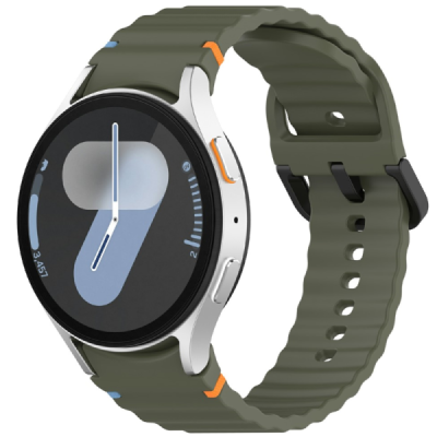 Išmaniojo laikrodžio Samsung Galaxy Watch7 44mm / 40mm / Watch FE 40mm / Watch6 40mm / 44mm kieto silikono (TPU) žalia apyrankė