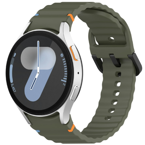 Viedā pulksteņa cietā silikona (TPU) siksniņa - zaļš (Galaxy Watch7 44mm / 40mm / Watch FE 40mm / Watch6 40mm / 44mm)