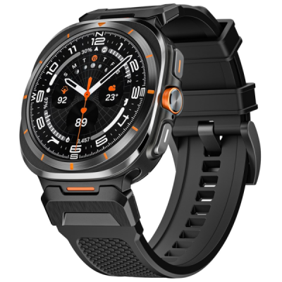 "LEMONDA" Išmaniojo laikrodžio Samsung Galaxy Watch Ultra 47mm kieto silikono (TPU) juoda apyrankė | Priedai.lt