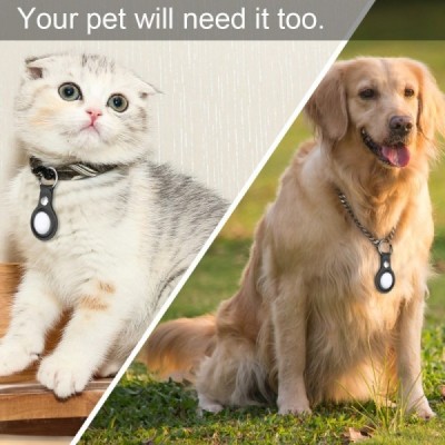 Apple AirTag "Leather" juodas daiktų ieškiklio dėklas | Priedai.LT