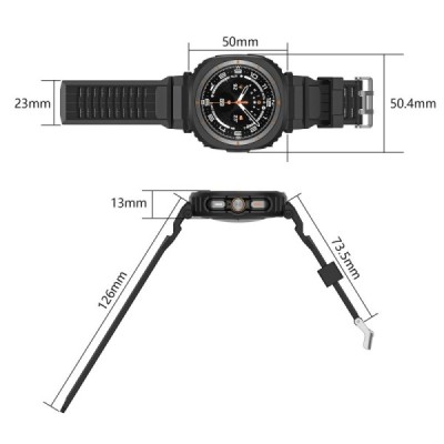 "Biaoge" Viedā pulksteņa Samsung Galaxy Watch Ultra 47mm cietā silikona (TPU) siksniņa - oranžs | Vacins.lv