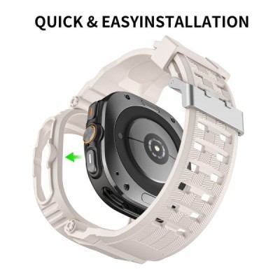 "Biaoge" Viedā pulksteņa Samsung Galaxy Watch Ultra 47mm cietā silikona (TPU) siksniņa - smilšains | Vacins.lv