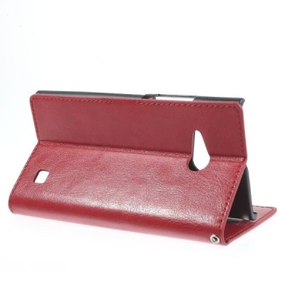 Nokia Lumia 730 (735) atvēramais sarkans ādas futrālis - maciņš / Vacins.lv