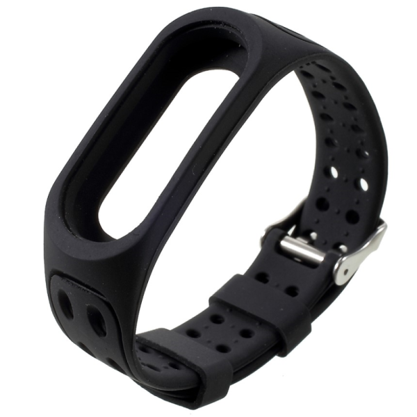 Viedā pulksteņa cietā silikona (TPU) siksniņa - melns (Mi Smart Band 4 / Mi Band 3)