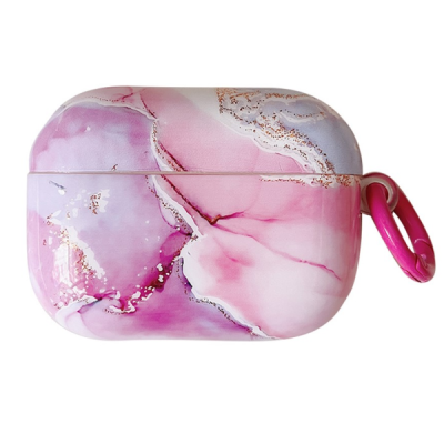 "Marble" AirPods Pro 2 plastmasas austiņu maciņš, rozā | Vacins.lv