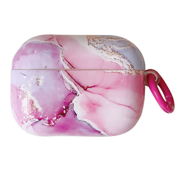 "Marble" plastikinis ausinių dėklas - rožinis (AirPods Pro 2)