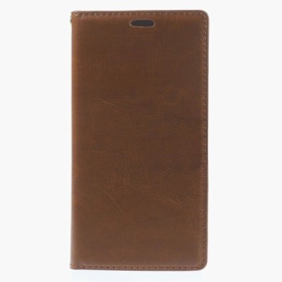 Nokia Lumia 730 (735) atvēramais brūns ādas futrālis - maciņš / Vacins.lv