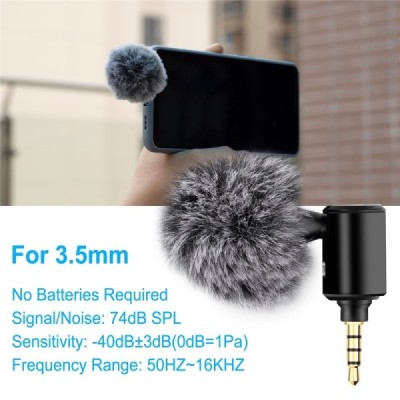 "PULUZ" Mini stereo mikrofons - melns (3,5 mm) | Vacins.lv