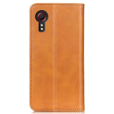Samsung Galaxy Xcover 7 „Split“ šviesiai rudas odinis atverčiamas dėklas - knygutė | Priedai.lt
