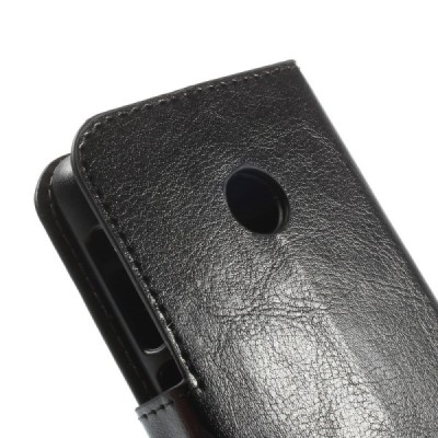 Nokia Lumia 530 atverčiamas juodas odinis dėklas - piniginė / Priedai.lt