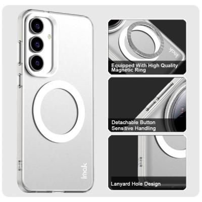 Samsung Galaxy S25 FE "IMAK" Candy MagSafe matēts cieta silikona (TPU) apvalks - balts | vacins.lv