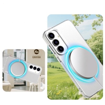 Samsung Galaxy S25 FE "IMAK" Candy MagSafe matēts cieta silikona (TPU) apvalks - balts | vacins.lv