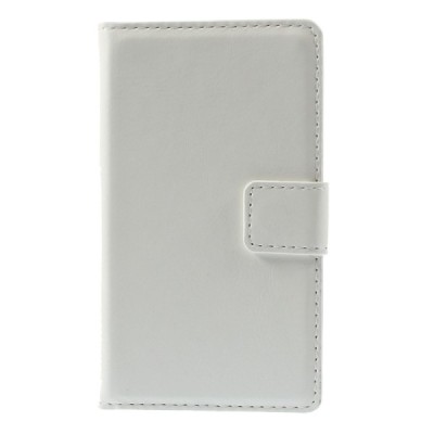 Nokia Lumia 530 atvēramais balts ādas futrālis - maciņš / Vacins.lv