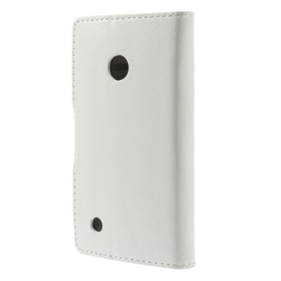 Nokia Lumia 530 atvēramais balts ādas futrālis - maciņš / Vacins.lv