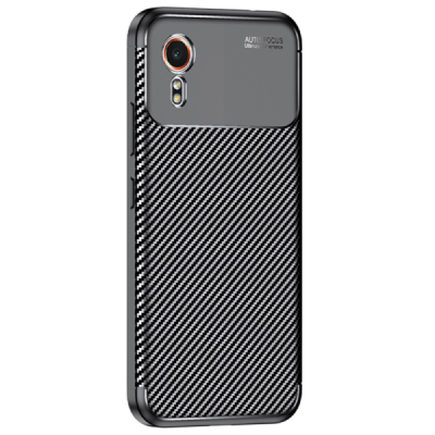 Samsung Galaxy Xcover 7 „Fiber“ cieta silikona (TPU) melns apvalks | vacins.lv