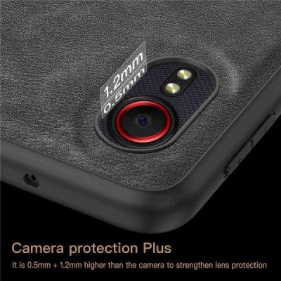 „Kalangshi“ Texture Samsung Galaxy Xcover 5 juodas odinis dėklas | Priedai.lt