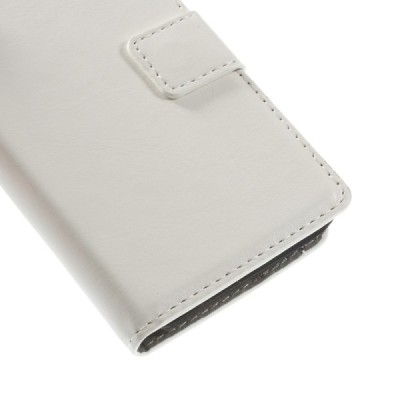 Nokia Lumia 530 atvēramais balts ādas futrālis - maciņš / Vacins.lv