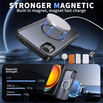 Samsung Galaxy Xcover 7 „HotSpot“ MagSafe Kickstand juodas dėklas - nugarėlė | Priedai.lt