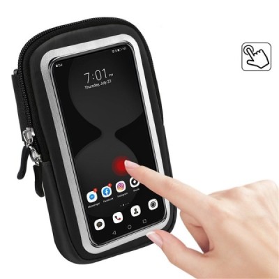 "HSK" dėklas sportui (raištis ant rankos) - juodas, universalus (XL+ dydis) | Priedai.lt