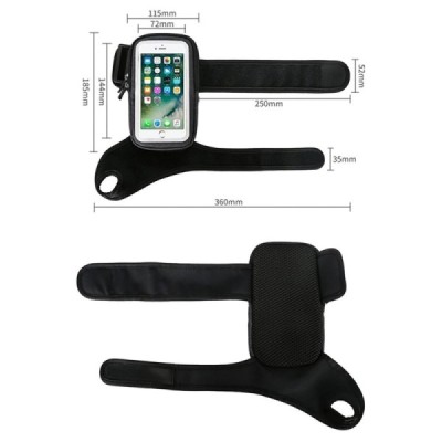 "HSK" dėklas sportui (raištis ant rankos) - juodas, universalus (XL+ dydis) | Priedai.lt