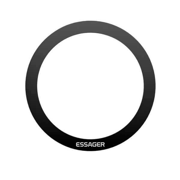 "ESSAGER" Metaliniai žiedai - lipdukai (magnetiniam automobilio laikikliui) - juodas