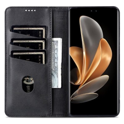 Huawei Honor Magic7 Lite / X9c / X60 Pro „AZNS“ Retro juodas odinis atverčiamas dėklas - knygutė | Priedai.lt