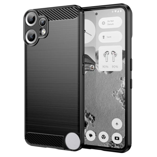 "AILES" Carbon cieta silikona (TPU) apvalks - melns (CMF Phone 2 Pro)