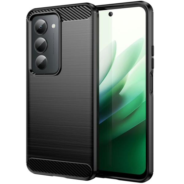 "AILES" Carbon cieta silikona (TPU) apvalks - melns (Redmi 15 5G)