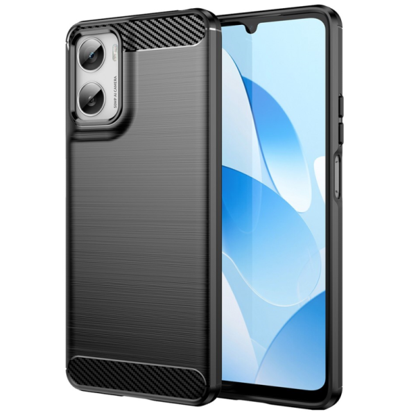 "AILES" Carbon cieta silikona (TPU) apvalks - melns (Moto G06 4G / G06 Power 4G)