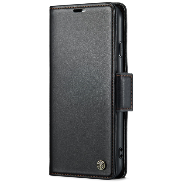 "CaseMe" Leather atvēramais ādas maciņš - melns (iPhone 6 / 7 / 8 / SE 2020 / SE 2022)
