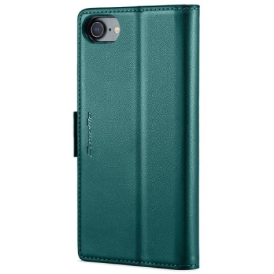 Apple iPhone 7 (iPhone 8) CaseMe Leather atvēramais ādas maciņš (maks)  - zaļš | Vacins.lv